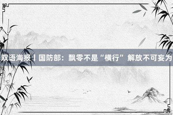 双语海报丨国防部：飘零不是“横行” 解放不可妄为