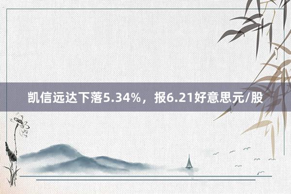 凯信远达下落5.34%，报6.21好意思元/股