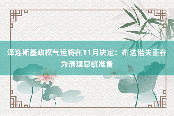 泽连斯基政权气运将在11月决定：布达诺夫正在为清理总统准备