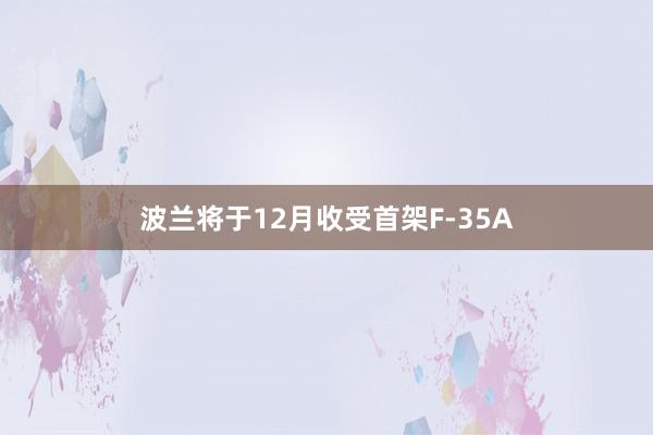 波兰将于12月收受首架F-35A