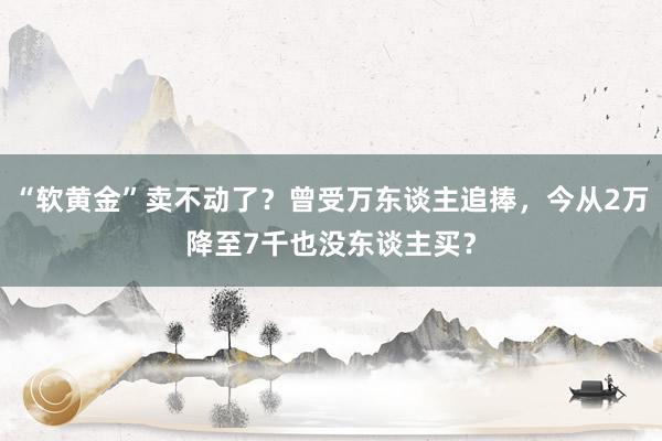 “软黄金”卖不动了？曾受万东谈主追捧，今从2万降至7千也没东谈主买？