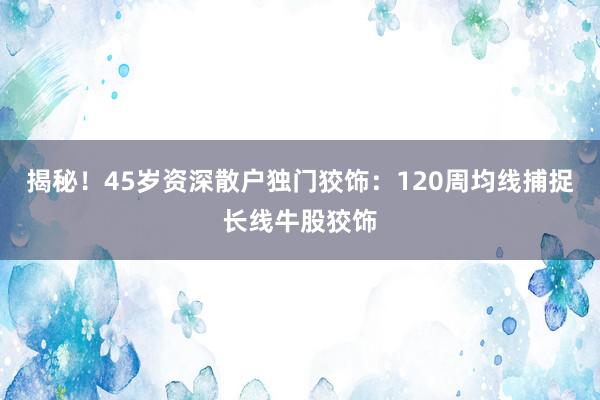 揭秘！45岁资深散户独门狡饰：120周均线捕捉长线牛股狡饰